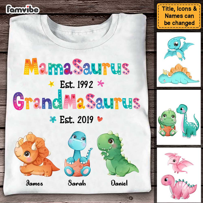 Personalized Grandmasaurus Colorful Flower Shirt - Hoodie - Sweatshirt 23754 1
