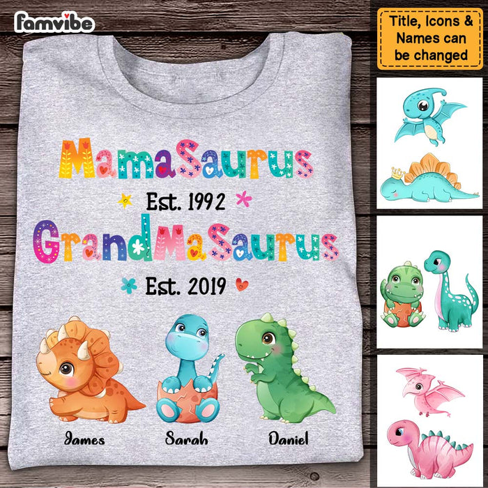 Personalized Grandmasaurus Colorful Flower Shirt - Hoodie - Sweatshirt 23754 1