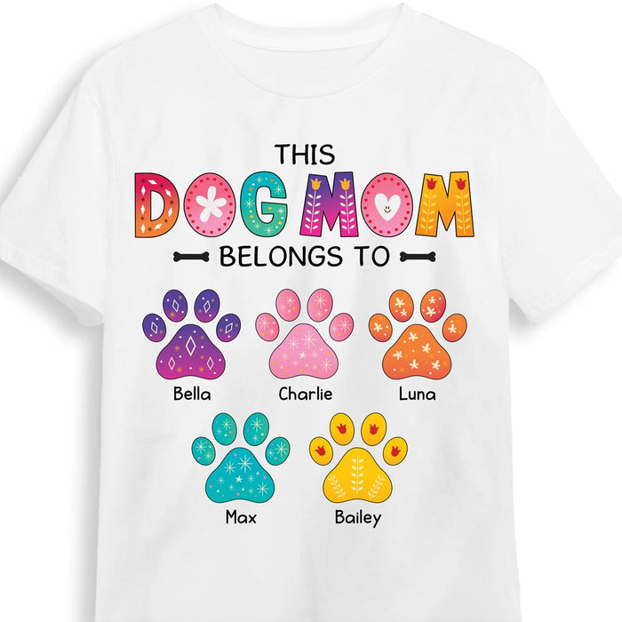 Personalized Colorful Flower This Dog Mom Belongs To Shirt - Hoodie - Sweatshirt 23757 1