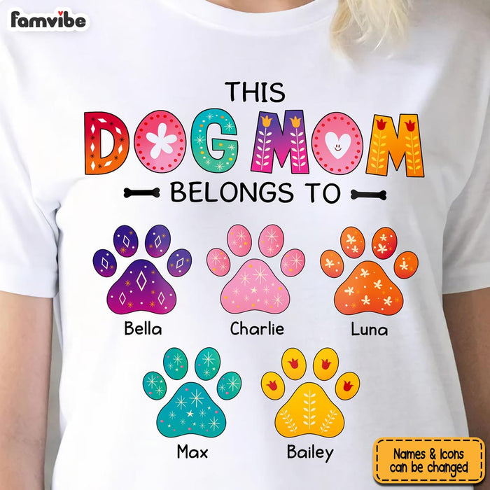 Personalized Colorful Flower This Dog Mom Belongs To Shirt - Hoodie - Sweatshirt 23757 1