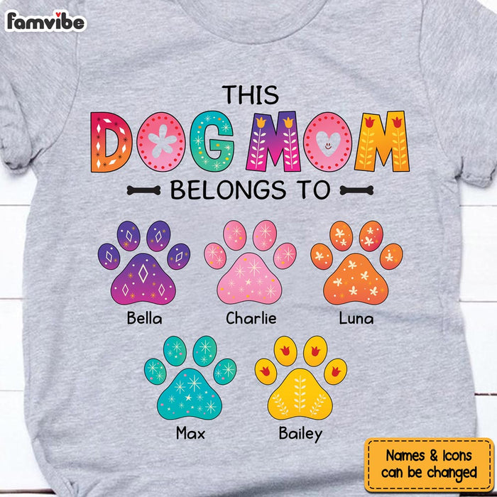Personalized Colorful Flower This Dog Mom Belongs To Shirt - Hoodie - Sweatshirt 23757 1