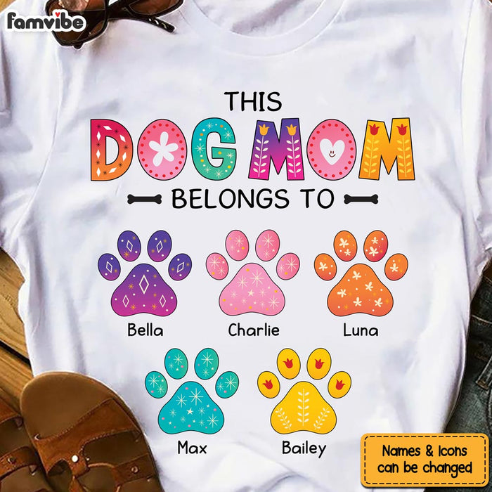 Personalized Colorful Flower This Dog Mom Belongs To Shirt - Hoodie - Sweatshirt 23757 1