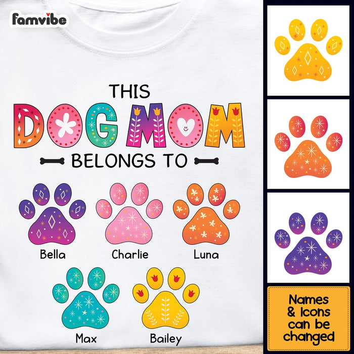 Personalized Colorful Flower This Dog Mom Belongs To Shirt - Hoodie - Sweatshirt 23757 1