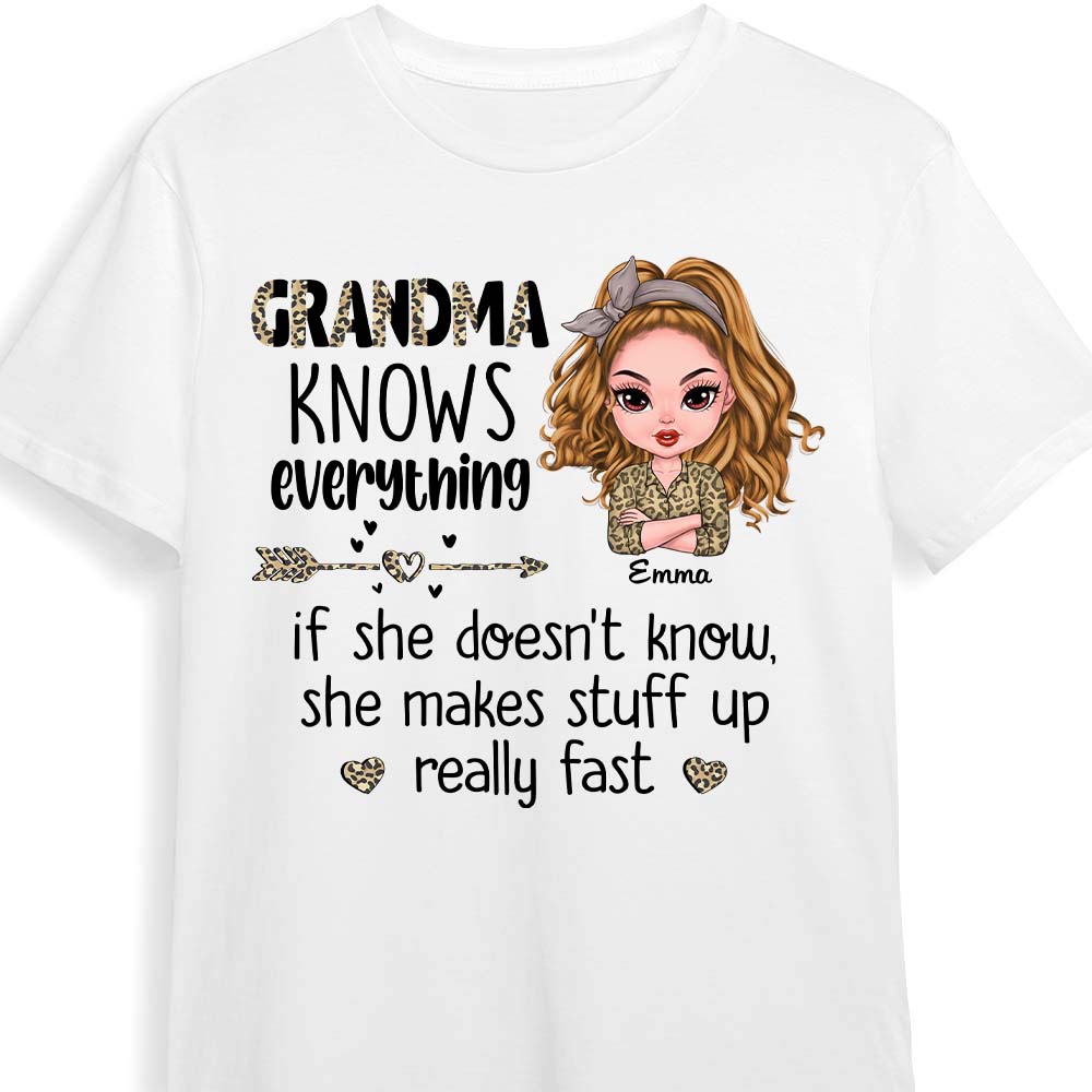 Personalized Grandma Knows Everything Shirt 23758 Primary Mockup