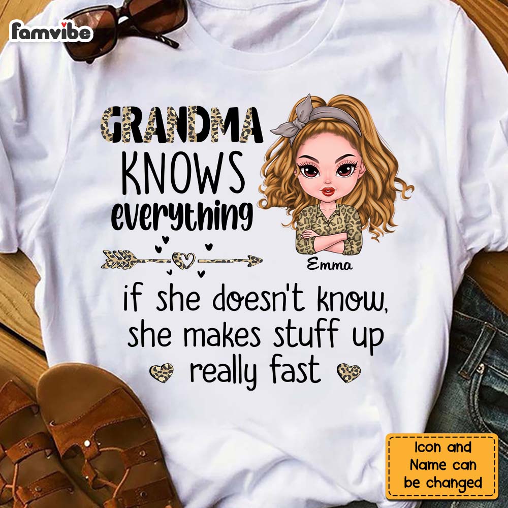 Personalized Grandma Knows Everything Shirt 23758 Primary Mockup