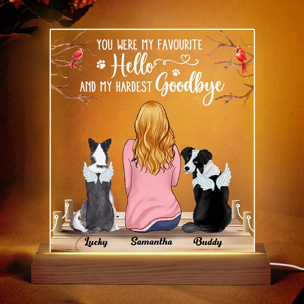 Personalized Gift for Dog Mom You Were My Favourite Plaque LED Lamp Night Light 23759 Primary Mockup