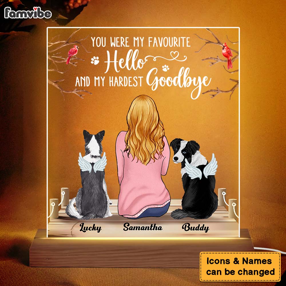 Personalized Gift for Dog Mom You Were My Favourite Plaque LED Lamp Night Light 23759 Primary Mockup