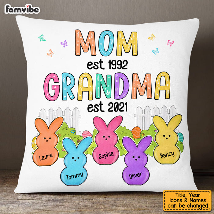 Personalized First Mom Now Grandma Easter Pillow 23761 1