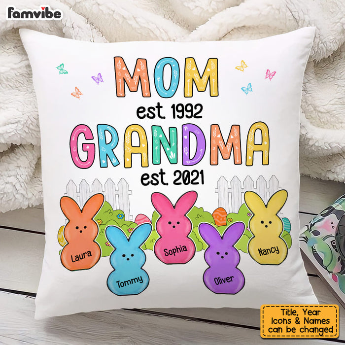 Personalized First Mom Now Grandma Easter Pillow 23761 1