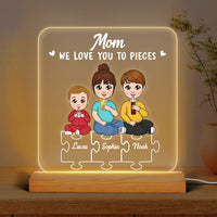 Personalized Gift For Mom We Love You To Pieces Plaque LED Lamp Night Light 23780 thumb 1