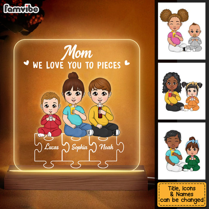 Personalized Gift For Mom We Love You To Pieces Plaque LED Lamp Night Light 23780 1