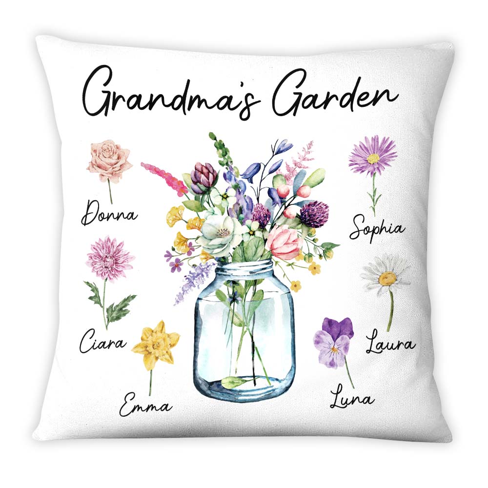Personalized Grandma's Garden Pillow 23782 Primary Mockup