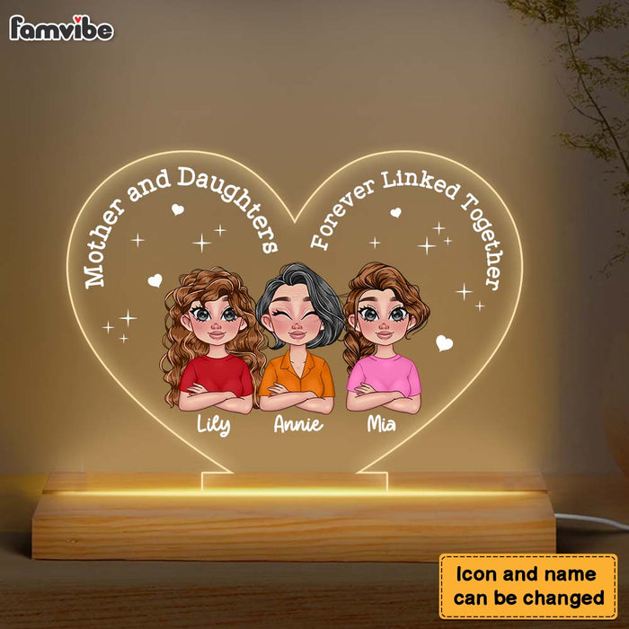 Personalized Mother and Daughter Forever Linked Together Plaque LED Lamp Night Light 23785 1