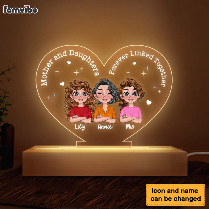 Personalized Mother and Daughter Forever Linked Together Plaque LED Lamp Night Light 23785 1