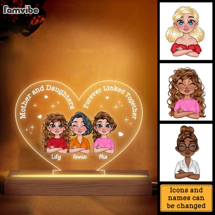 Personalized Mother and Daughter Forever Linked Together Plaque LED Lamp Night Light 23785 1