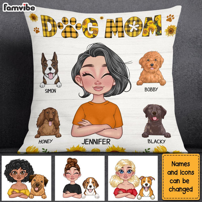 Personalized Gift For Dog Mom Sunflower Pillow 23793 1