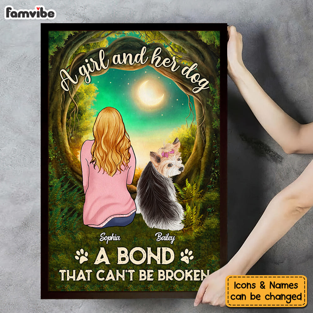 Personalized Gift A Girl And Her Dog A Bond That Can't Be Broken Poster 23794 Primary Mockup