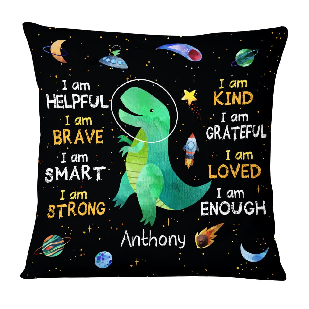 Personalized Gift For Grandson Space Dinosaur Pillow 23795 Primary Mockup