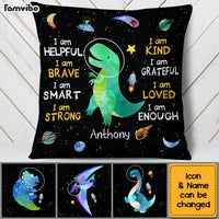 Personalized Gift For Grandson Space Dinosaur Pillow 23795 thumb 1