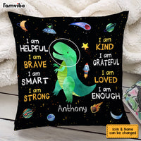 Personalized Gift For Grandson Space Dinosaur Pillow 23795 thumb 1