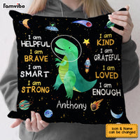 Personalized Gift For Grandson Space Dinosaur Pillow 23795 thumb 1