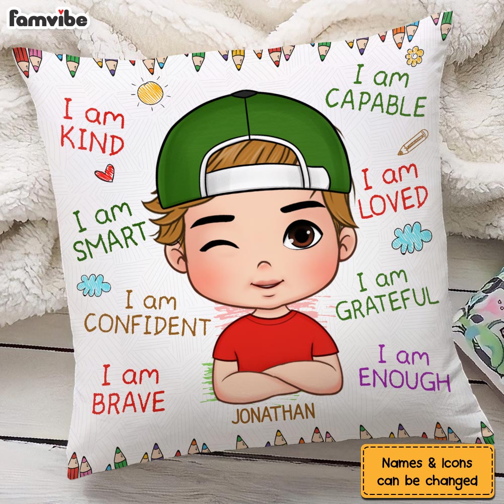 Personalized Gift For Grandson I Am Kind Pillow 23802 Primary Mockup