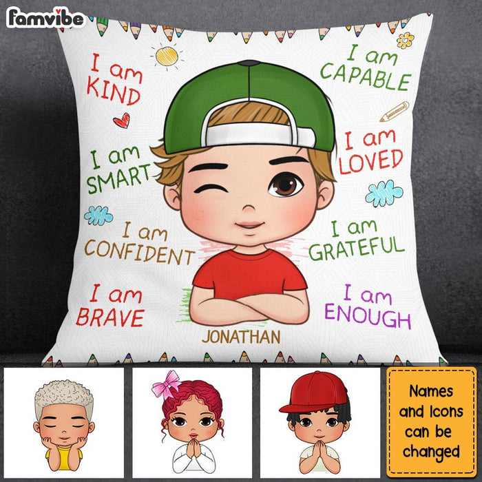 Special Needs Pillow Cover, Personalized Boy in Wheelchair Pillow