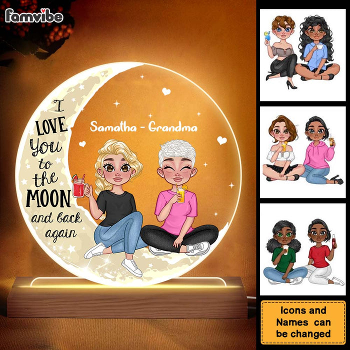 Personalized Gift For Grandma Adult Grandkid On Moon Plaque LED Lamp Night Light 23807 1