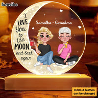 Personalized Gift For Grandma Adult Grandkid On Moon Plaque LED Lamp Night Light 23807 thumb 1