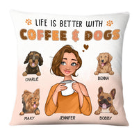 Personalized Life Is Better With Dogs Pillow 23810 thumb 1