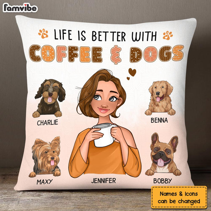 Personalized Life Is Better With Dogs Pillow 23810 1