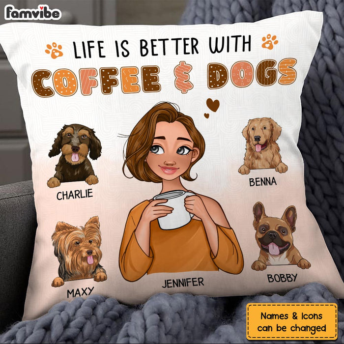 Personalized Life Is Better With Dogs Pillow 23810 1