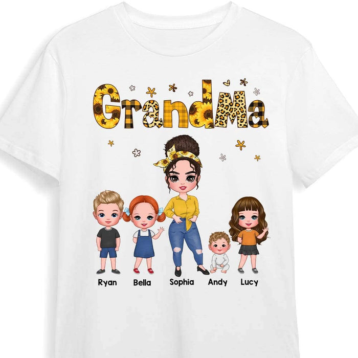 Personalized Gift Grandma And Grandchildren Yellow Pattern Shirt - Hoodie - Sweatshirt 23812 1