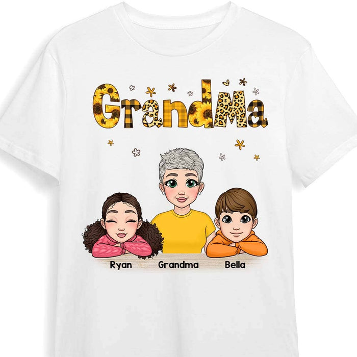 Personalized Gift Grandma And Grandchildren Yellow Pattern Shirt - Hoodie - Sweatshirt 23815 1