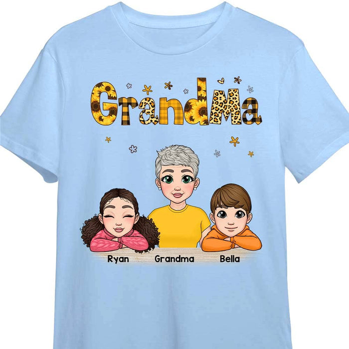 Personalized Gift Grandma And Grandchildren Yellow Pattern Shirt - Hoodie - Sweatshirt 23815 1
