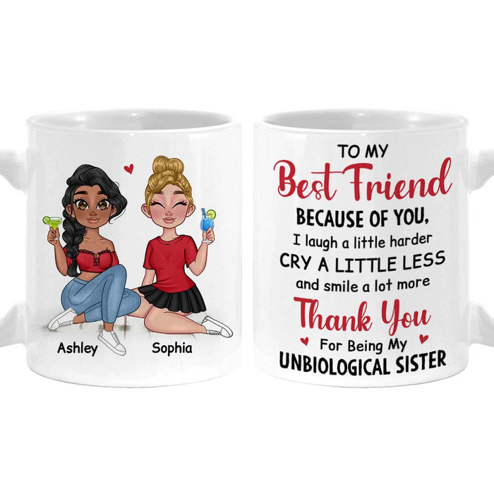 Personalized Friends Thank You Unbiological Sister Mug 23823 1