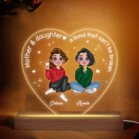 Personalized Gift Mother And Daughters A Bond That Can't Be Broken Plaque LED Lamp Night Light 23824 thumb 1