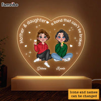 Personalized Gift Mother And Daughters A Bond That Can't Be Broken Plaque LED Lamp Night Light 23824 thumb 1