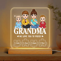 Personalized Gift For Grandma We Love You To Pieces Plaque LED Lamp Night Light 23828 thumb 1