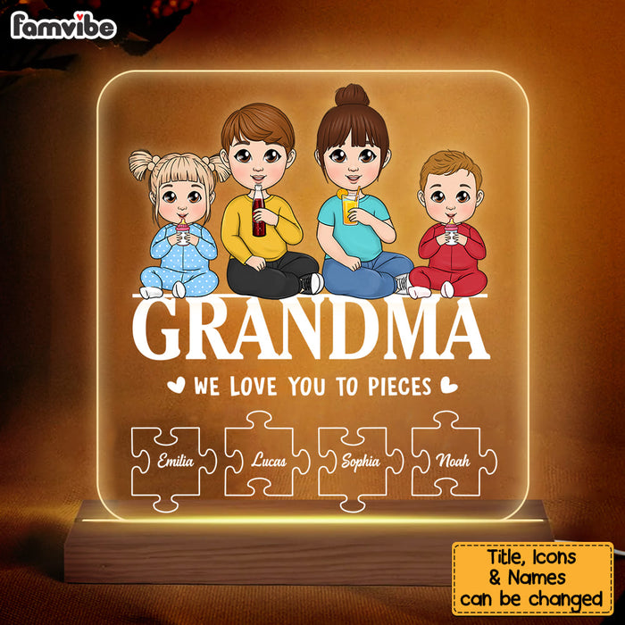 Personalized Gift For Grandma We Love You To Pieces Plaque LED Lamp Night Light 23828 1