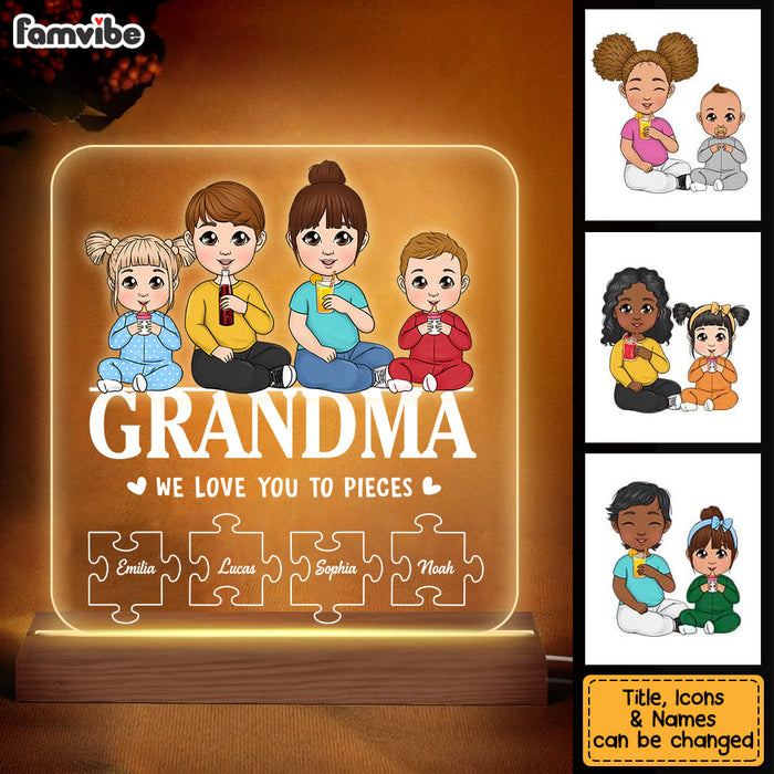 Personalized Gift For Grandma We Love You To Pieces Plaque LED Lamp Night Light 23828 1