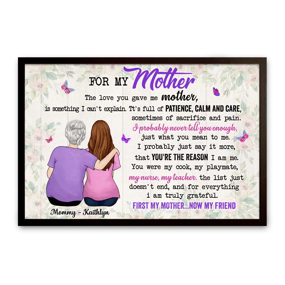 Personalized Gift For Mom My Mother My Friend Pillow Poster 23834 Primary Mockup
