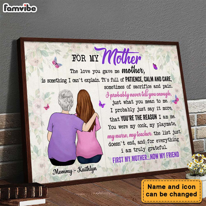 Personalized Gift For Mom My Mother My Friend Pillow Poster 23834 1