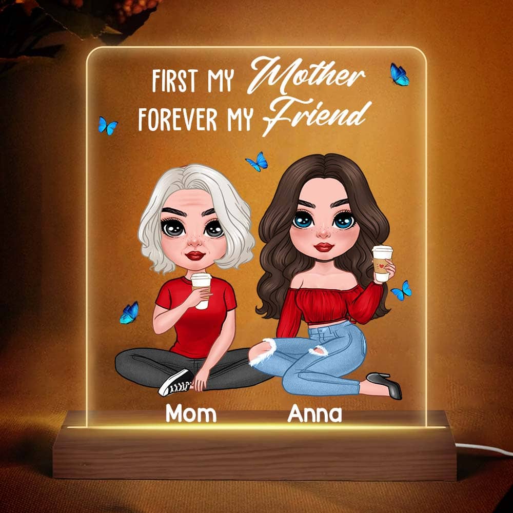 Personalized First My Mom Forever My Friend Plaque LED Lamp Night Light 23840 Primary Mockup