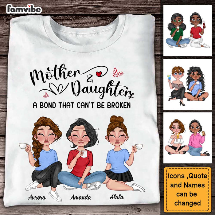 Personalized Mom And Daughters Bond That Can't Be Broken Shirt - Hoodie - Sweatshirt 23843 1