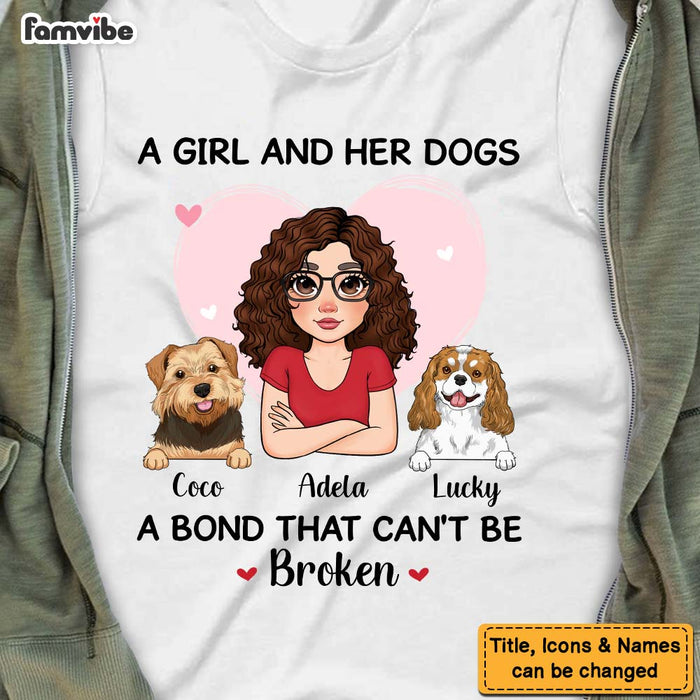 Personalized A Girl And Her Dog A Bond Can't Be Broken Shirt - Hoodie - Sweatshirt 23844 1