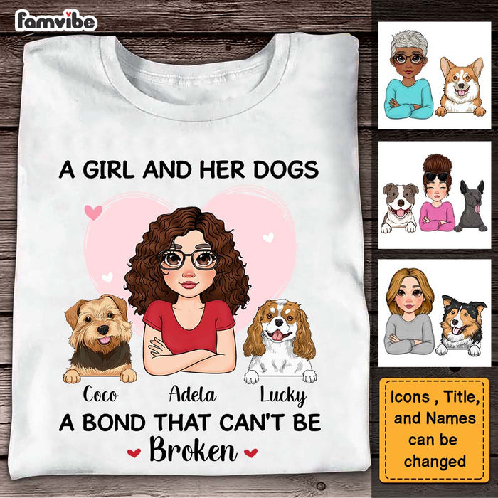 Personalized A Girl And Her Dog A Bond Can't Be Broken Shirt - Hoodie - Sweatshirt 23844 1