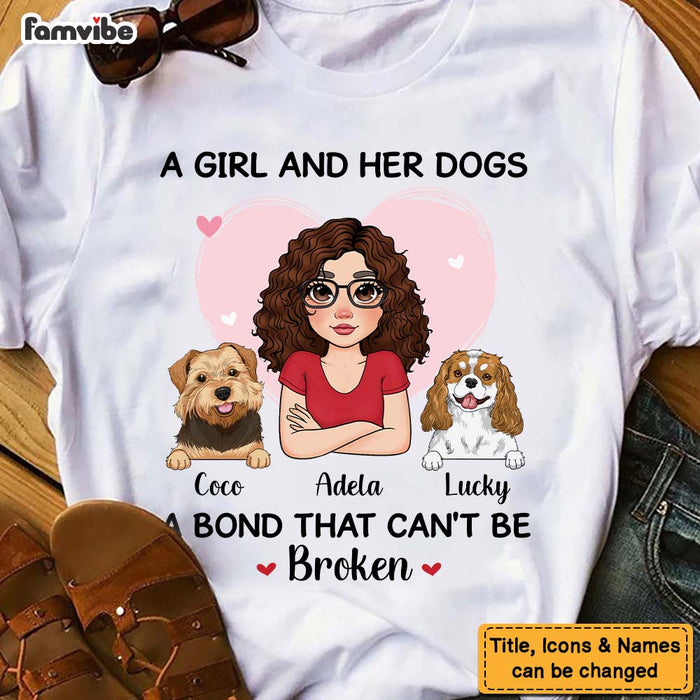 Personalized A Girl And Her Dog A Bond Can't Be Broken Shirt - Hoodie - Sweatshirt 23844 1