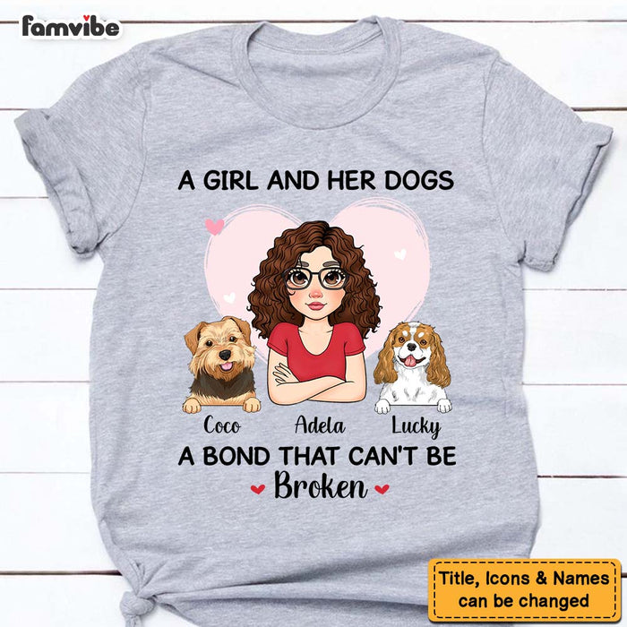 Personalized A Girl And Her Dog A Bond Can't Be Broken Shirt - Hoodie - Sweatshirt 23844 1
