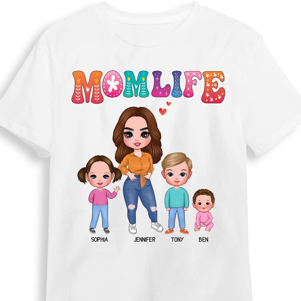 Personalized Mom Life Colorful Flower Shirt 23850 Primary Mockup